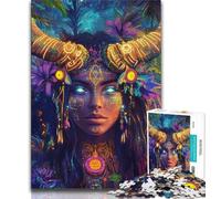 Puzzle della Dea del Toro da 1000 pezzi per adulti, giocattoli educativi per l'apprendimento, giochi per famiglie con poster abbinato e foglio di quiz 50x75cm