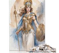 Puzzle della Dea Guerriera d'Oro, Puzzle Rettangolare Premium in Carta Riciclata al 100%, per Donne e Uomini, 1000 Pezzi (75x50cm)