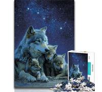 Puzzle della famiglia dei lupi 1000 pezzi regalo per adolescenti attività divertenti per la casa giocattoli per i giorni di pioggia regali di compleanno (26x38cm)