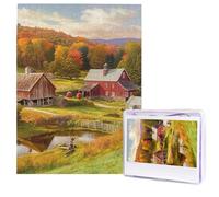 Puzzle della fattoria di campagna, puzzle in legno da 500 pezzi, con immagini personalizzate, arte moderna da parete, decorazione per la famiglia, puzzle con foto, per adulti (51,8 x 38,1 cm)