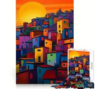 Puzzle della favela brasiliana per adulti, 1000 pezzi, attività cerebrale, svago tranquillo, taglio preciso, regalo di compleanno (50x75cm)