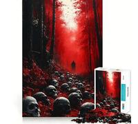 Puzzle della Foresta Rossa dei Teschi per Adulti 1000 Puzzle per Rafforzare la Memoria Alleviare l'Ansia Bordi Lisci Sorpresa Calda (50x75cm)