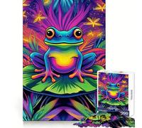 Puzzle della giungla con rana arcobaleno, 1000 pezzi, per ragazzi, gioco di logica, divertimento rilassante, taglio preciso, regalo artistico (38x26cm)