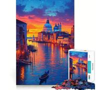 Puzzle della gondola al tramonto di Venezia per adulti,1000 pezzi,gioco di memoria per allenare la mente,taglio preciso,finitura di alta qualità,un modo coinvolgente per trascorrere il tempo libero