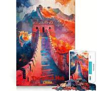 Puzzle della Grande Muraglia Cinese per adulti, 1000 pezzi, gioco stimolante per la mente, calma e bellezza, pezzo da collezione 50x75cm