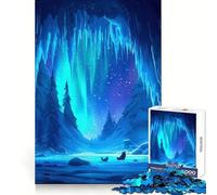 Puzzle della grotta dell'aurora boreale, 1000 pezzi, per ragazzi, stimola la creatività, divertimento facile, bordi precisi, regalo di Natale (38x52cm)