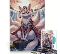 Puzzle della Kitsune a nove code, 1000 pezzi, per adulti, gioco stimolante per la mente, per momenti di relax, opera d'arte da collezione 38x52cm