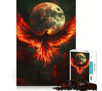 Puzzle della luna piena con fenice, 1000 pezzi, per adolescenti, gioco di allenamento mentale, momento di serenità, assemblaggio artistico, regalo stagionale (38x26cm)