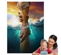 Puzzle della mano di Gesù, puzzle della mano di Dio per muro, decorazione per la famiglia, amici, notte di gioco, puzzle di Gesù per bambini, classici puzzle della mano di Gesù