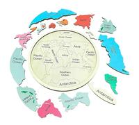 Puzzle della mappa del mondo con continenti e oceani da 12 pollici rotondi mappa del mondo puzzle interattivo per bambini che imparano giocattolo educativo per ragazzi e ragazze |.per i bambin