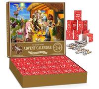 Puzzle della Natività 24 giorni Calendario conto alla rovescia di Natale 1008 pezzi Puzzle Calendario conto alla rovescia per adulti Gesù Cristiano Decorazione per la casa