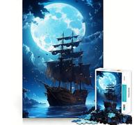 Puzzle della nave pirata per ragazzi, 1000 pezzi, gioco per allenare la mente, design rilassante, assemblaggio, sorpresa di Natale (50x75cm)