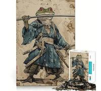 Puzzle della rana samurai da 1000 pezzi per adulti, gioco stimolante per l'intelletto, divertente e rilassante, con tagli precisi, regalo di Natale (38x52cm)