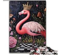 Puzzle della Regina dei Fenicotteri per adulti e adolescenti, per ammazzare il tempo durante le vacanze a casa Ogni pezzo è unico Gioco stimolante e divertente per tutta la famiglia (26x38cm)