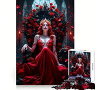 Puzzle della Regina Rossa sul Trono per Adolescenti, 1000 Pezzi, Gioco per Allenare la Mente, Rilassamento Mentale, Arte da Assemblare, (38x52cm)