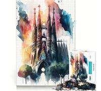 Puzzle della Sagrada Familia da 1000 pezzi per adolescenti, gioco di intelletto, relax mentale, taglio di qualità, regalo per le vacanze (38x26cm)