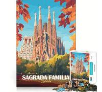 Puzzle della Sagrada Familia di Barcellona da 1000 pezzi per adulti, gioco di logica intelligente, divertimento casual, bordi lisci, decorazione da parete (50x75cm)