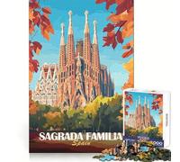 Puzzle della Sagrada Familia di Barcellona da 1000 pezzi per adulti, gioco di logica intelligente, divertimento casual, bordi lisci, decorazione da parete (50x75cm)