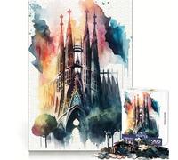 Puzzle della Sagrada Familia per ragazzi, 1000 pezzi, gioco intelligente, antistress, bordi affilati, regalo di compleanno (38x52cm)