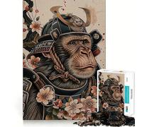 Puzzle della scimmia samurai per ragazzi, 1000 pezzi, divertente e rilassante, con ritagli nitidi, decorazione murale (50x75cm)
