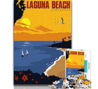 Puzzle della spiaggia di Laguna della California per adolescenti, aiuta il cervello ad allenarsi Giocattoli avvincenti per coltivare la pazienza Un'opera d'arte 38x26cm