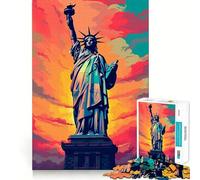 Puzzle della Statua della Libertà da 1000 pezzi per ragazzi, gioco di logica e svago, bordi arrotondati, regalo speciale 50x75cm
