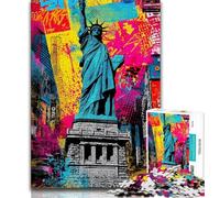 Puzzle della Statua della Libertà per adolescenti, 1000 pezzi, difficili da completare ma divertenti e divertenti, decorazioni e regali unici per la casa (75x50cm)