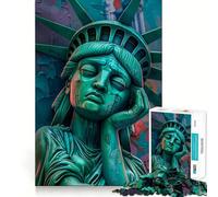 Puzzle della Statua della Libertà Piangente per adolescenti,1000 pezzi,gioco di memoria divertente,superficie liscia e senza sbavature,regalo di compleanno,rompicapo (38x26cm)
