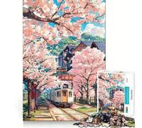 Puzzle della stazione Sakura per ragazzi, 1000 pezzi, gioco intelligente che stimola la logica e riduce lo stress, con bordi affilati, ideale come regalo di compleanno (38x26cm)