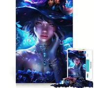 Puzzle della Strega da 1000 pezzi per adulti, gioco di logica stimolante, antistress, bordi trasparenti, regalo per le festività 38x52cm
