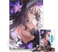 Puzzle della strega dai capelli viola, 1000 pezzi, per adulti, gioco cognitivo, attività di gruppo, assemblaggio, idea regalo di Babbo Natale (50x75cm)