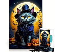 Puzzle della Strega e del Gatto da 1000 pezzi per adulti,gioco di memoria divertente,taglio esperto,attività di gruppo rilassante da fare in casa (50x75cm)