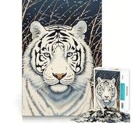 Puzzle della Tigre Bianca per ragazzi,1000 pezzi,gioco stimolante per la mente,montaggio sicuro e stabile,attività di condivisione per i propri cari (50x75cm)