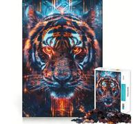 Puzzle della tigre con rituali antichi per ragazzi,1000 pezzi,gioco stimolante per la mente,pezzi senza sbavature,taglio netto,facile da imparare,divertimento per tutta la famiglia (38x52cm)
