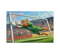 Puzzle della tigre della stagione calcistica 2026 per adulti, 1000 pezzi, Match Wild Animal Portiere Save puzzle stampati in legno, decorazioni con motivo sportivo per l'intrattenimento domestico
