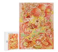 Puzzle della tigre lunare, 500 pezzi, set regalo per festival, simboleggia forza e fortuna nella tradizione cinese