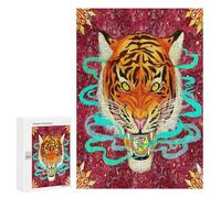 Puzzle della tigre lunare da 300 pezzi, set regalo per festival, simboleggia forza e fortuna nella tradizione cinese