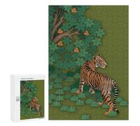 Puzzle della tigre lunare da 300 pezzi, set regalo per festival, simboleggia forza e fortuna nella tradizione cinese