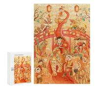 Puzzle della tigre lunare da 300 pezzi, set regalo per festival, simboleggia forza e fortuna nella tradizione cinese
