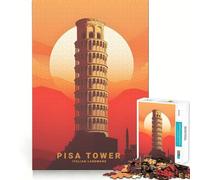 Puzzle della Torre di Pisa, Italia, 1000 pezzi per ragazzi, gioco di logica e abilità, divertimento rilassante, taglio preciso, (38x26cm)