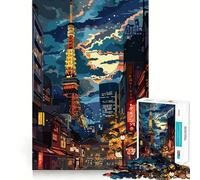 Puzzle della Torre di Tokyo di notte, 1000 pezzi, per adulti, gioco stimolante per interni, taglio preciso, regalo perfetto 38x52cm