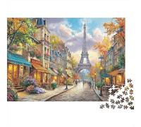 Puzzle della Torre Eiffel di Parigi 1000 pezzi Puzzle di strada autunnale Gioco stimolante colorato, stimolante per lo spirito cartone riciclato 100% per regali decorativi 52x38cm/1000 pezzi