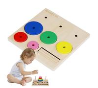 Puzzle della torre Hanoi | Anello colorato in legno per bambini | Giocattolo rotante per bambini, giocattoli per impilazioni multiuso educative di sicurezza, giocattoli per bambini di scuol