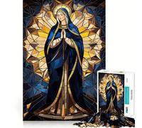 Puzzle della Vergine Maria in vetro colorato per ragazzi, 1000 pezzi, gioco di abilità mentale, design semplice e divertente, assemblaggio, regalo memorabile 38x52cm