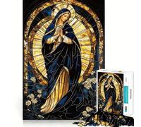 Puzzle della Vergine Maria in vetro colorato per ragazzi, 1000 pezzi, gioco di logica chiaro, divertimento tranquillo, taglio perfetto, calda sorpresa 50x75cm