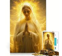 Puzzle della Vergine Maria nella Luce Dorata,1000 pezzi,gioco di concentrazione mentale,taglio di precisione,bordi lisci,gioco significativo per costruire connessioni (38x26cm)