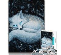 Puzzle della volpe bianca addormentata per adolescenti, puzzle da 1000 pezzi, giochi divertenti, ogni pezzo è unico - gioco divertente e stimolante per tutta la famiglia (38x26cm)