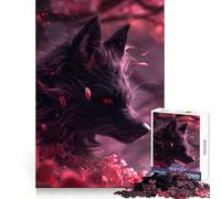 Puzzle della volpe malvagia Kitsune nera per adolescenti, 1000 pezzi, stimola la mente, passatempo rilassante, bordi uniformi, regalo memorabile (38x26cm)