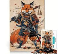 Puzzle della Volpe Samurai da 1000 pezzi per adulti, gioco di logica e divertimento rilassante, taglio preciso, regalo di Natale (50x75cm)