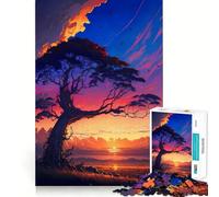 Puzzle dell'albero della savana per ragazzi, 1000 pezzi, gioco per l'esercizio mentale, design rilassante, assemblaggio, sorpresa di Natale (38x52cm)